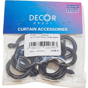 Decor Depot Expanding Steel Rod 16-19mm Black Rings
