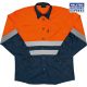 Javlin Workshirt 2 Tone 5169 Hi-Vis Orange/Navy Size L