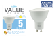 LEDlite Value LED Downlight C37 5W GU10 WW 400lm 2700K